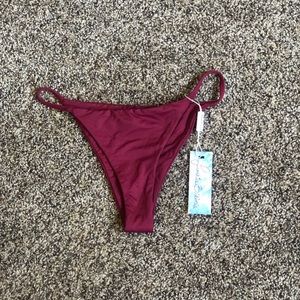 NWT FRANKIES BIKINIS SILOH MAROON BOTTOM